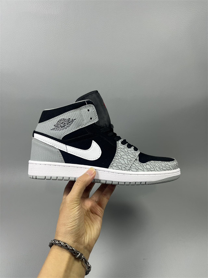 Men's Running Weapon Air Jordan 1 Black/Grey Shoes 0573 Men's Running Weapon Air Jordan 1 Black/Grey Shoes 0573